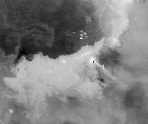 Zobrazení v infračervené oblasti: Erupce Etny, Sicílie