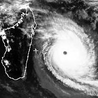 Immagine infrarossa: Ciclone tropicale Dina, oceano indiano