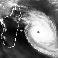 Vízpára felvétel: A Dina nevű trópusi ciklon, Indiai-óceán